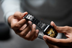 Dynamic Stainless Steel Metal Chain Strap For Apple Watch 46MM 45MM 44MM Series 4 5 6 7 8 9 10 11 (Se/Se2/Se3Gen)