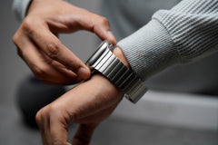 Silver Stainless Steel Link Strap For Apple Watch 49 MM Series Ultra/Ultra 2/Ultra 3