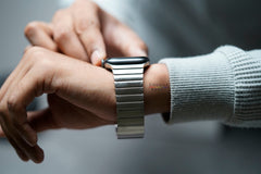 Silver Stainless Steel Link Strap For Apple Watch 46/45/44 MM Series 11/10/9/8/7/6/5/4 (Se/Se2/Se3Gen)