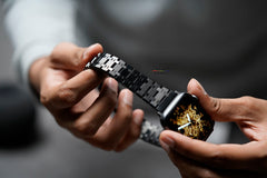 Dynamic Stainless Steel Metal Chain Strap For Apple Watch 46MM 45MM 44MM Series 4 5 6 7 8 9 10 SE SE 2 Gen