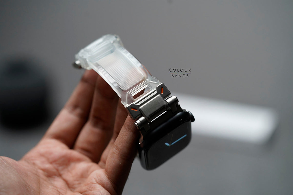 Frosted Fluoro Strap with Titanium Buckle 46/45/44 MM Series 10/9/8/7/6/5/4/Se/Se2Gen
