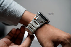 Midnight Shine Silicone Band with Titanium Buckle 46/45/44 MM Series 10/9/8/7/6/5/4/Se/Se2Gen