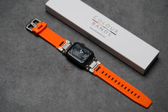 Silicone Strap with Titanium Buckle Band For Apple Watch 46mm/45mm/44mm Series 4 5 6 7 8 9 10 SE SE 2