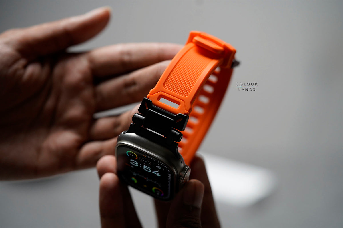 Silicone Strap with Titanium Buckle Band For Apple Watch 49 MM Series Ultra/Ultra 2