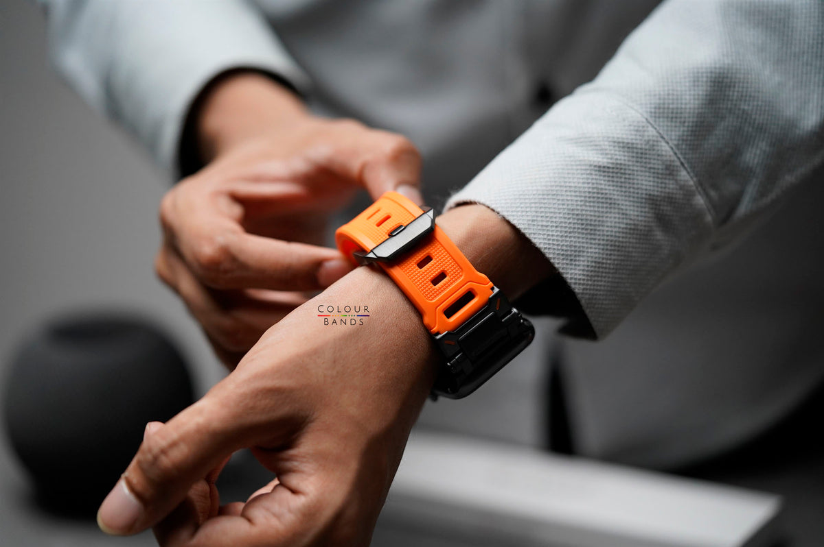 Silicone Strap with Titanium Buckle Band For Apple Watch 46mm/45mm/44mm Series 4 5 6 7 8 9 10 SE SE 2