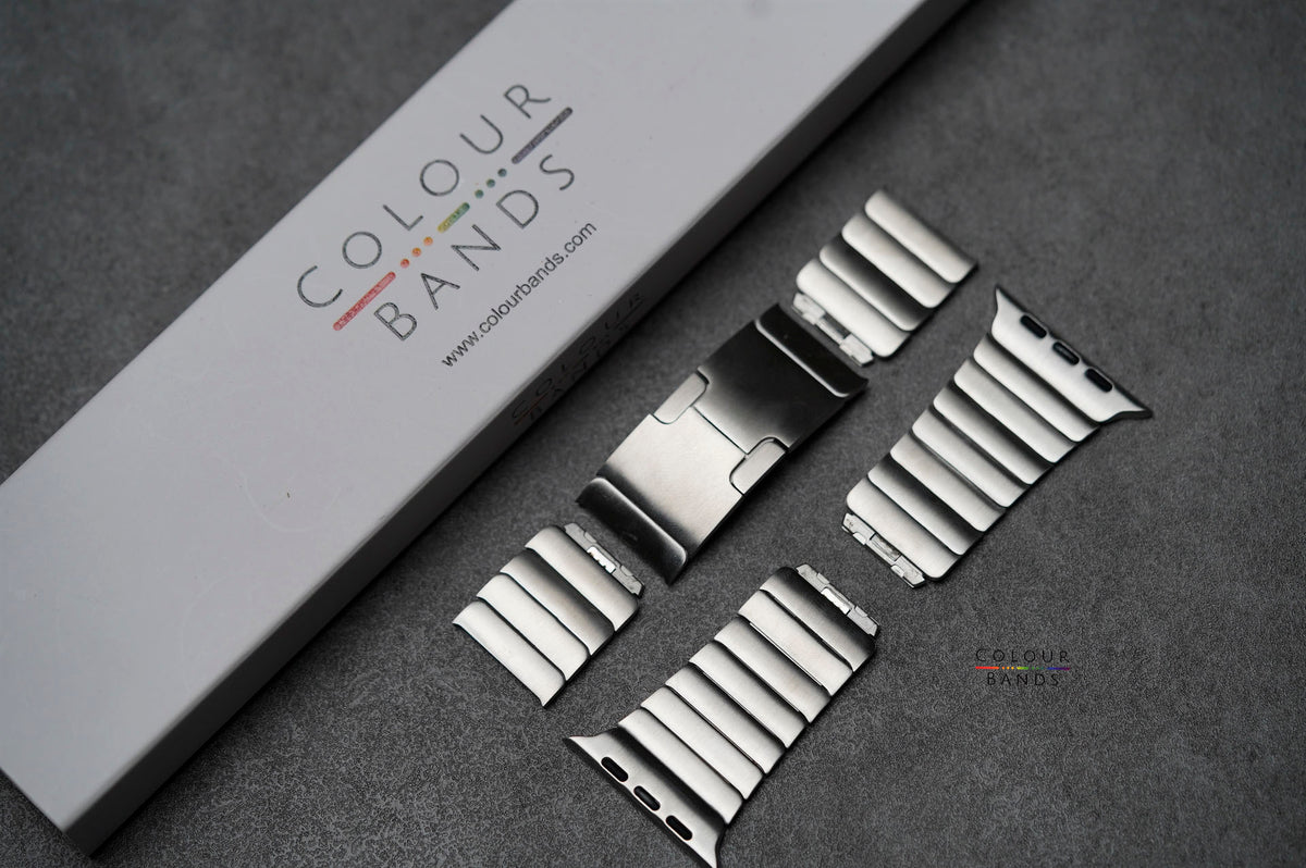 Silver Titanium TB4 Link Strap For Apple Watch 46/45/44 MM Series 10/9/8/7/6/5/4/Se/Se2Gen