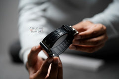 Textured Silicone Leather Strap For Apple Watch 44MM 45MM 46MM Series 4 5 6 7 8 9 10 SE SE 2 Gen